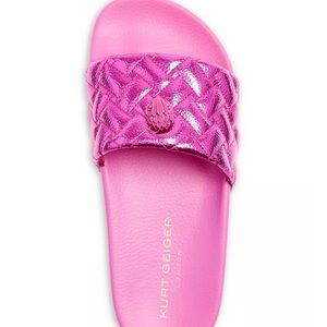 Kurt Geiger Womens Meena Eagle Drench Quilted Slides BRAND NEW!! NEVER WORN!!